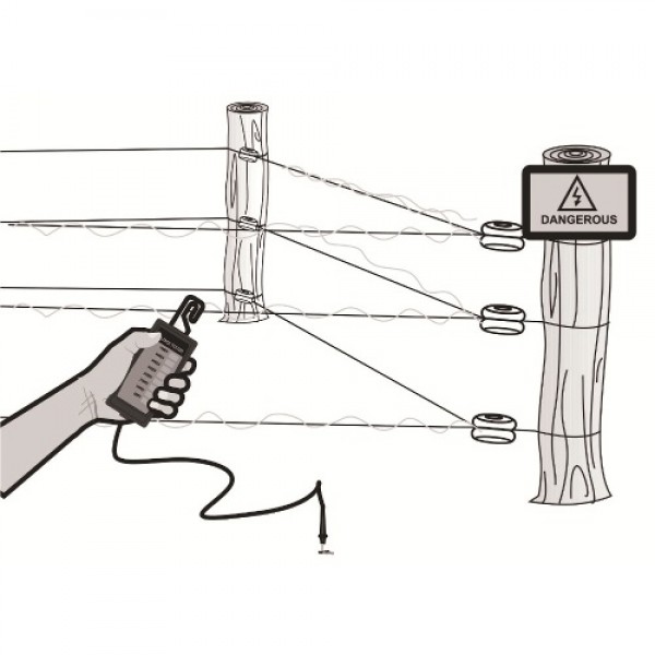 MLD-002 600V-7KV Fence Tester Home Garden Horse Livestock Electric Fence Voltmeter No Need Battery with 8 Indicator Light