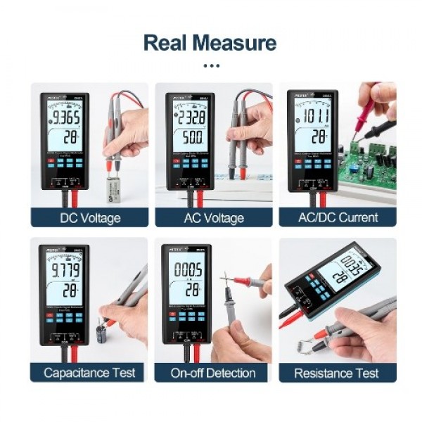 DM97A Handheld Portable Auto Multimeter 3.5 Inch LCD Display with Backlight Flashlight 9999 Counts