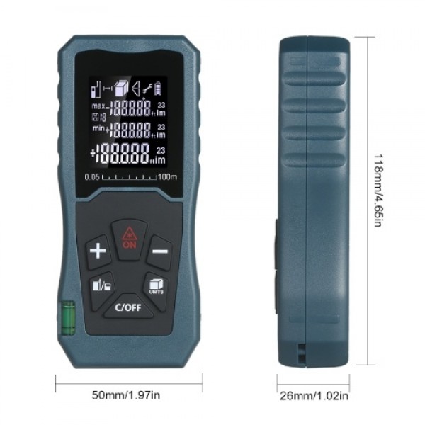 Laser Distance Meter Handheld 1.6-inch LCD Diastim...