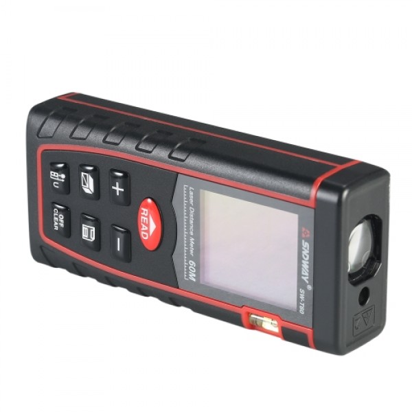 60m Mini Handheld LCD Digital Laser Distance Meter Range Finder Distance Area Volume Measurement 30 Groups Data Storage