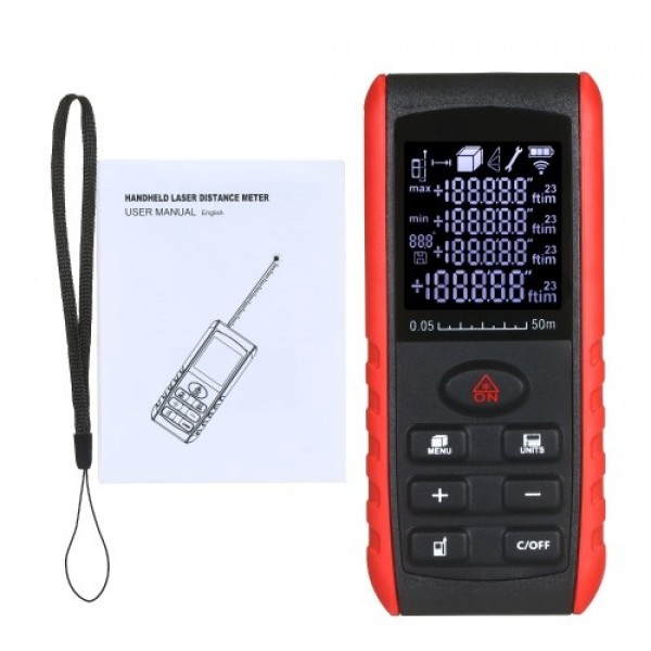 Portable Handheld Digital Laser Distance Meter Diastimeter Laser Distance Measuring Instrument Range Finder Area Volume Measurem