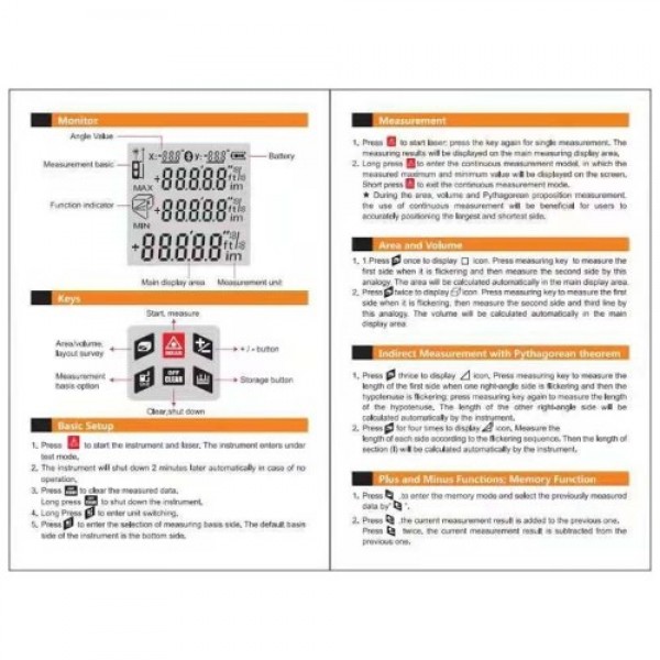 Handheld Distance Meter Portable Multifunction Space Measuring Tool
