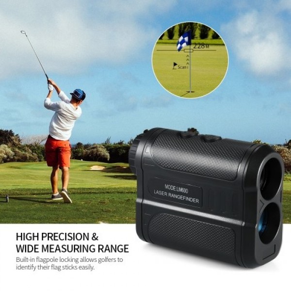600m Golf Rangefinder Outdoor Handheld Laser Distance Meter Speed Tester Digital Monocular Telescope Range Finder M/Yard Distanc