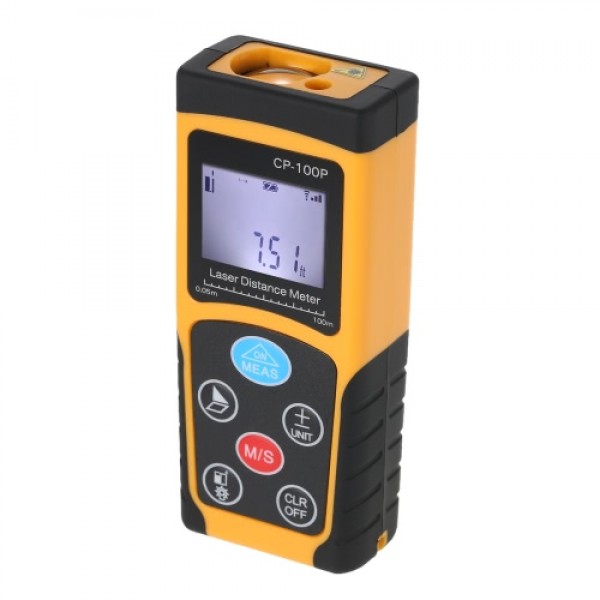 100m Portable Handheld Digital Laser Distance Meter High Precision Range Finder  Area Volume Measurement Data Storage with Backl