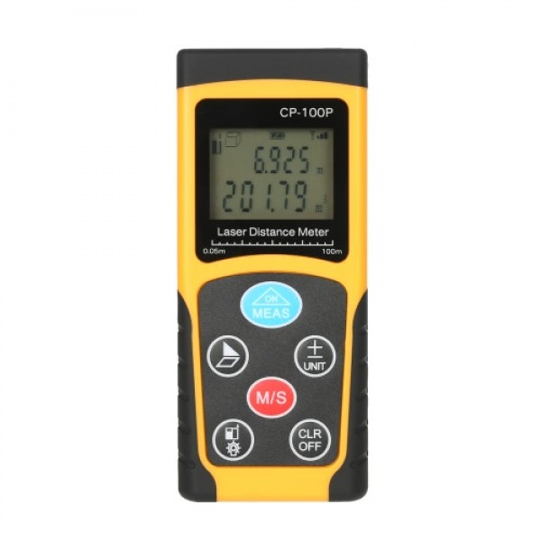 100m Portable Handheld Digital Laser Distance Meter High Precision Range Finder  Area Volume Measurement Data Storage with Backl