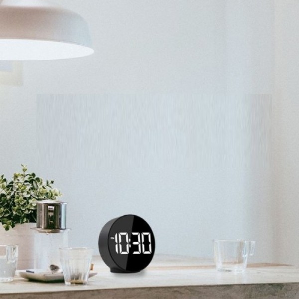 LED Digital Alarm Clock with Large Display Time Temperature Display ℃/ ℉ 3 Levels Brightness Electronic Clocks Voice Activated A