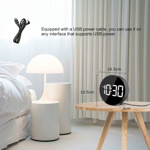 LED Digital Alarm Clock with Large Display Time Temperature Display ℃/ ℉ 3 Levels Brightness Electronic Clocks Voice Activated A