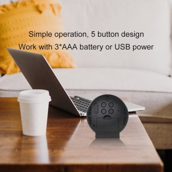 LED Digital Alarm Clock with Large Display Time Temperature Display ℃/ ℉ 3 Levels Brightness Electronic Clocks Voice Activated A