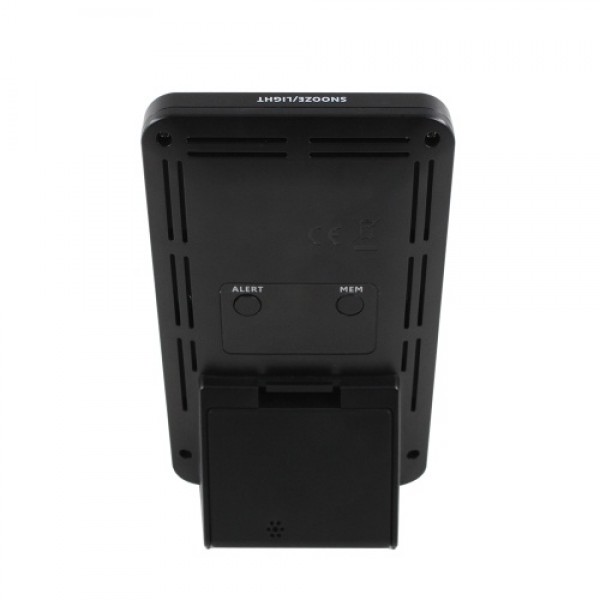 LCD Weather Station Alarm Clock with Snooze Digital Indoor Outdoor Temperature Humidity Monitor Thermohygrometer with Backlight/