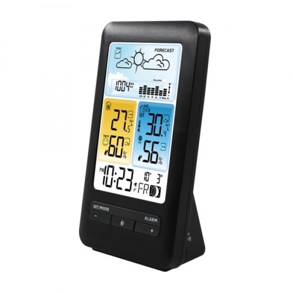 LCD Weather Station Alarm Clock with Snooze Digita...