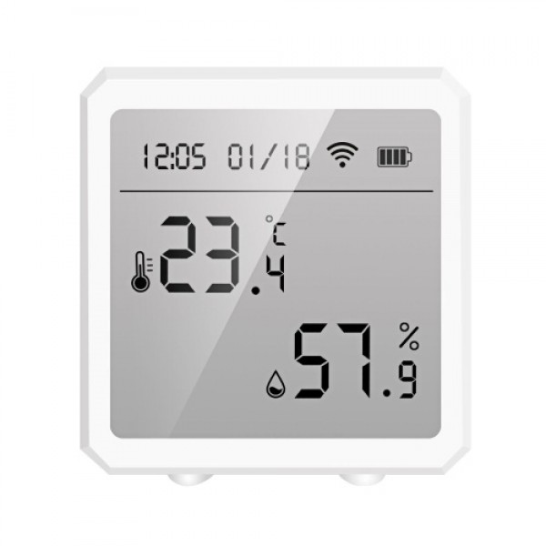 WiFi Thermometer Hygrometer Wireless Digital Indoor Temperature Gauge Humidity Monitor with Temperature -10℃-55℃ and Humidity 0%