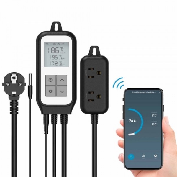 Wifi Digital Temperature Controller Heating Cooling Outlet Smart Reptile Thermostat APP Remote Control Temperature Controlling S