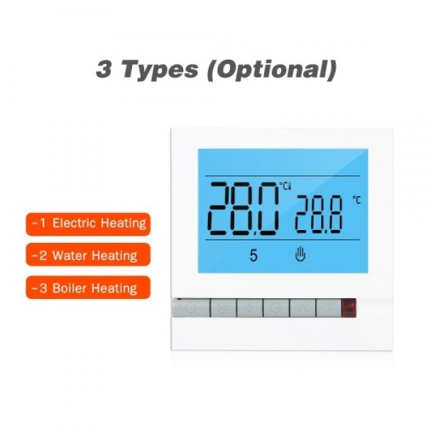 Programmable Smart Thermostat for Water/Gas Boiler Heating Large LCD Screen with Backlight  Digital Temprature Controller