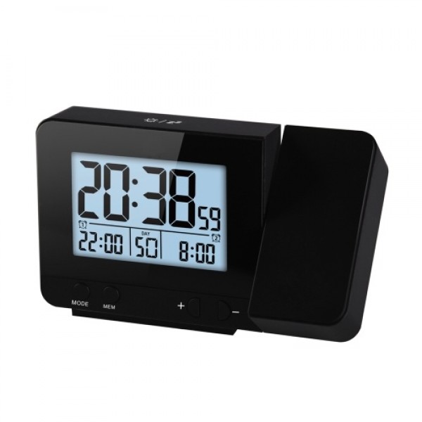 Projection Alarm Clock for Bedroom with Thermometer Hygrometer Digital Project Ceiling Clock Dimmable LED Display with USB Charg
