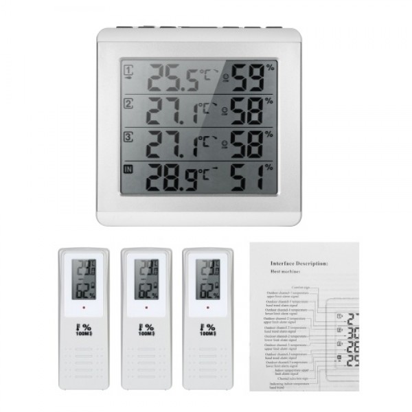 LCD Digital Wireless Indoor/Outdoor Thermometer Hygrometer