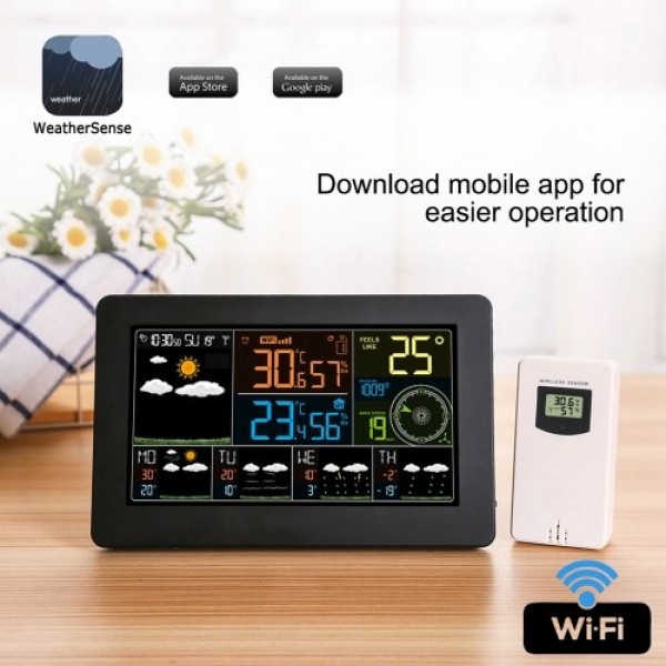 Multifunctional Color WiFi Weather Station APP Control Smart Weather Monitor