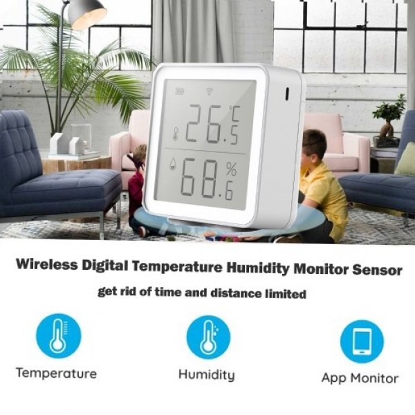 WiFi Smart Temperature Humidity Sensor Compatible with 230ft Super Long Range Wireless Digital Hygrometer