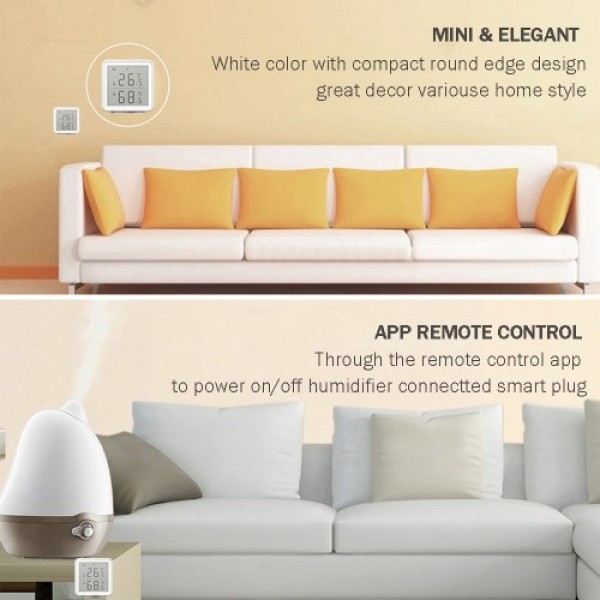 WiFi Smart Temperature Humidity Sensor Compatible with 230ft Super Long Range Wireless Digital Hygrometer