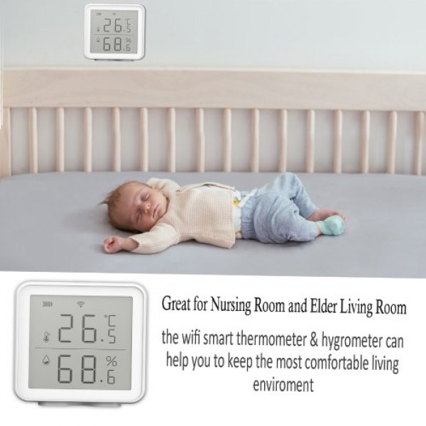WiFi Smart Temperature Humidity Sensor Compatible with 230ft Super Long Range Wireless Digital Hygrometer