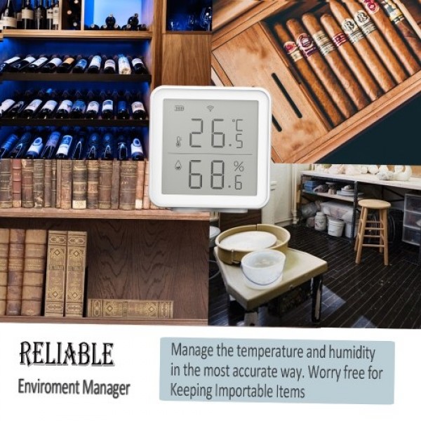 WiFi Smart Temperature Humidity Sensor Compatible with 230ft Super Long Range Wireless Digital Hygrometer