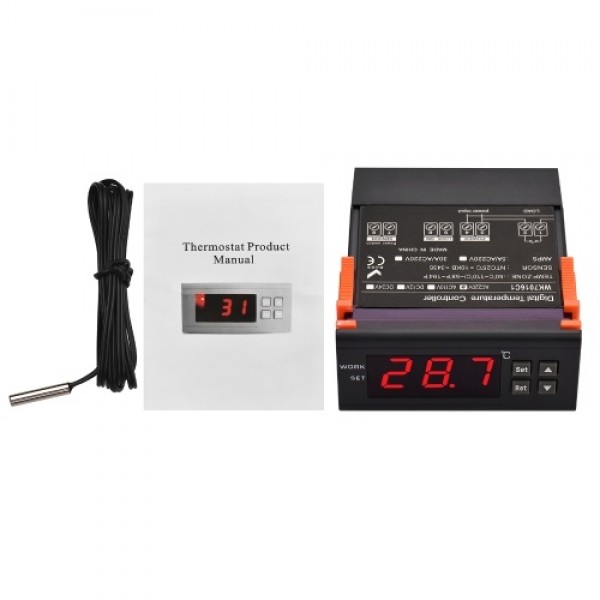 5A Digital Temperature Controller WK7016C1 Intelligent Temperature Regulator AC 220V Refrigerator Thermostat Support Heating/Coo