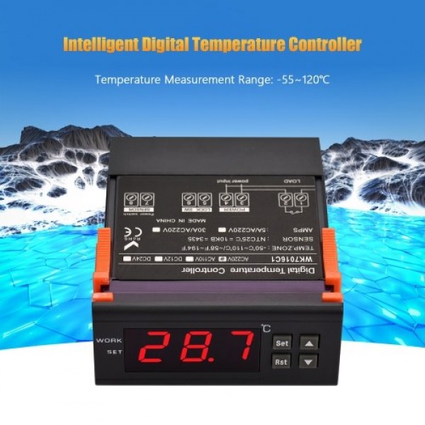 5A Digital Temperature Controller WK7016C1 Intelligent Temperature Regulator AC 220V Refrigerator Thermostat Support Heating/Coo