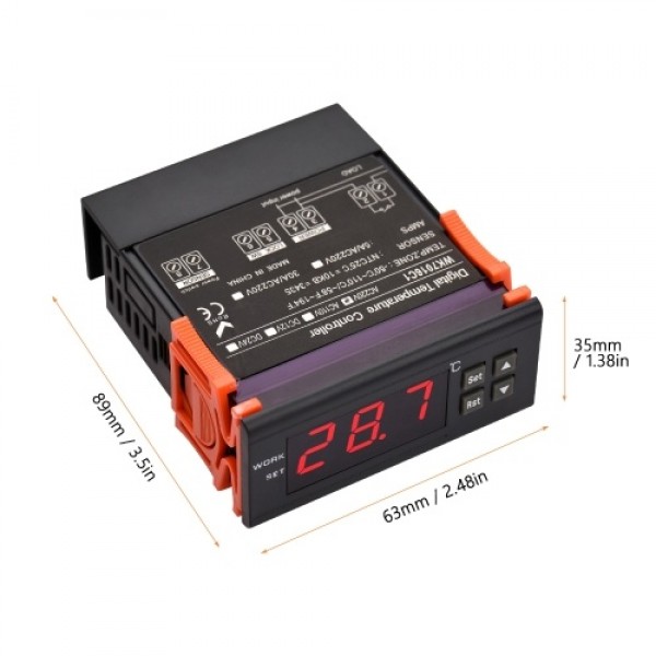 5A Digital Temperature Controller WK7016C1 Intelligent Temperature Regulator AC 220V Refrigerator Thermostat Support Heating/Coo