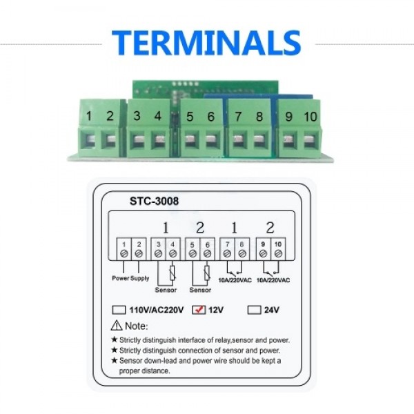 Dual Digital Display Thermostat Temperature Regulator Temperature Controller