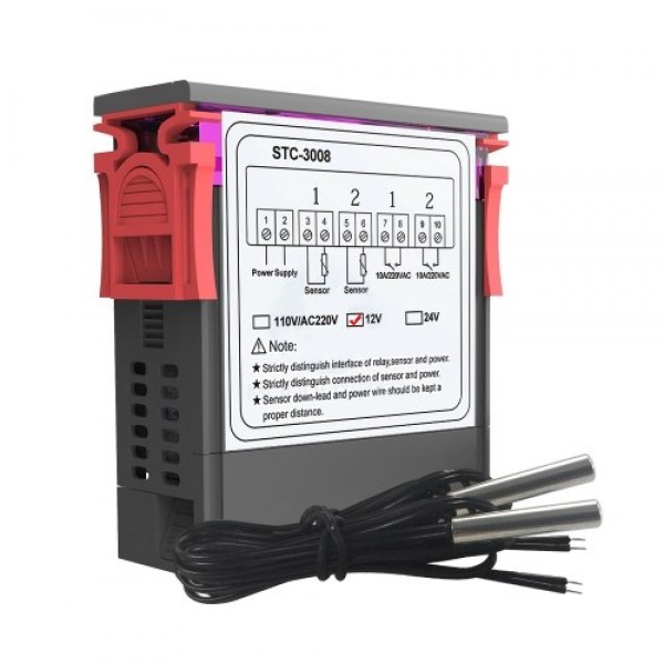 Dual Digital Display Thermostat Temperature Regulator Temperature Controller