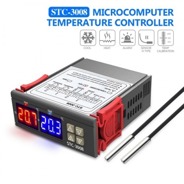 Dual Digital Display Thermostat Temperature Regulator Temperature Controller