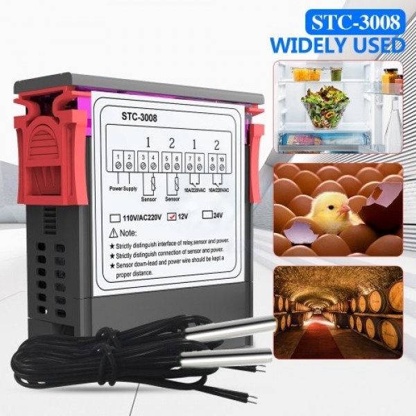 Dual Digital Display Thermostat Temperature Regulator Temperature Controller