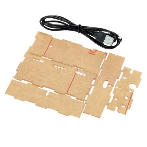 Compact 4-digit DIY Digital LED Clock Kit Light Control Temperature Date Time Display with Transparent Case