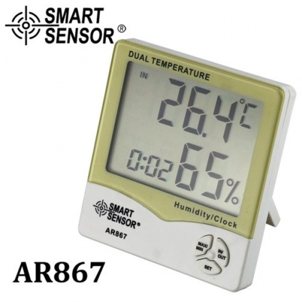 AR867 LCD Digital Hygrometer Thermometer Dual Humidity Temperature Meter Indoor Outdoor Tester Weather Station with