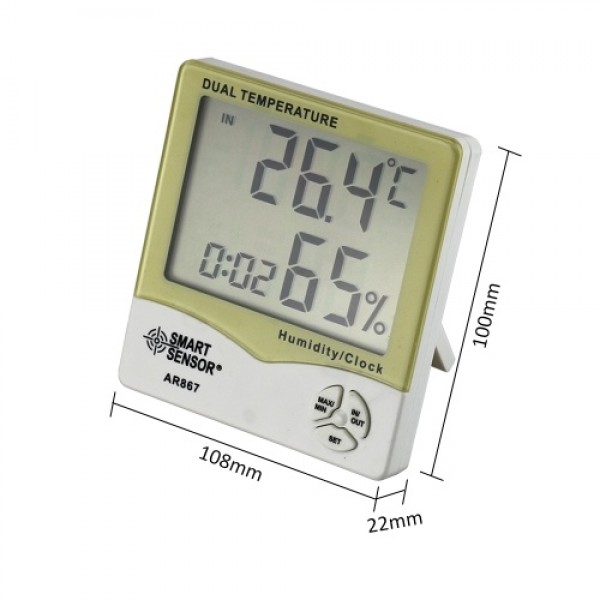 AR867 LCD Digital Hygrometer Thermometer Dual Humi...