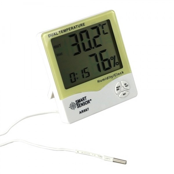 AR867 LCD Digital Hygrometer Thermometer Dual Humidity Temperature Meter Indoor Outdoor Tester Weather Station with