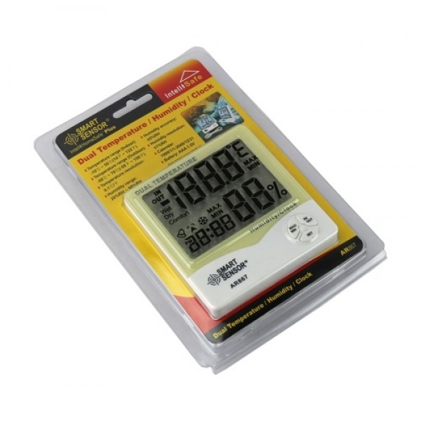 AR867 LCD Digital Hygrometer Thermometer Dual Humidity Temperature Meter Indoor Outdoor Tester Weather Station with