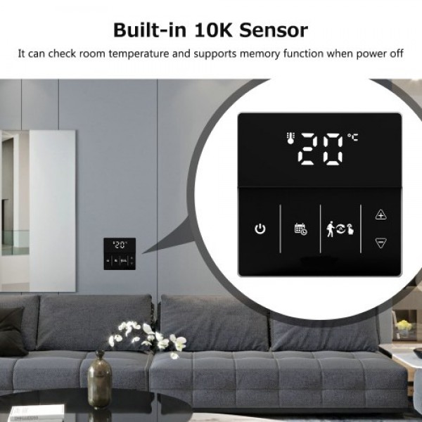 Wi-Fi Smart Thermostat 16A Digital Temperature Controller for Electric Floor Heating APP Remote Control Voice Control Weekly Cir
