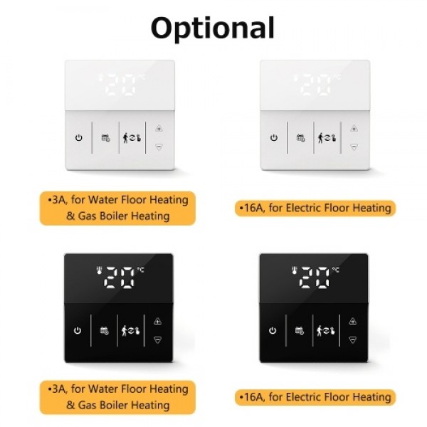 Wi-Fi Smart Thermostat 16A Digital Temperature Controller for Electric Floor Heating APP Remote Control Voice Control Weekly Cir