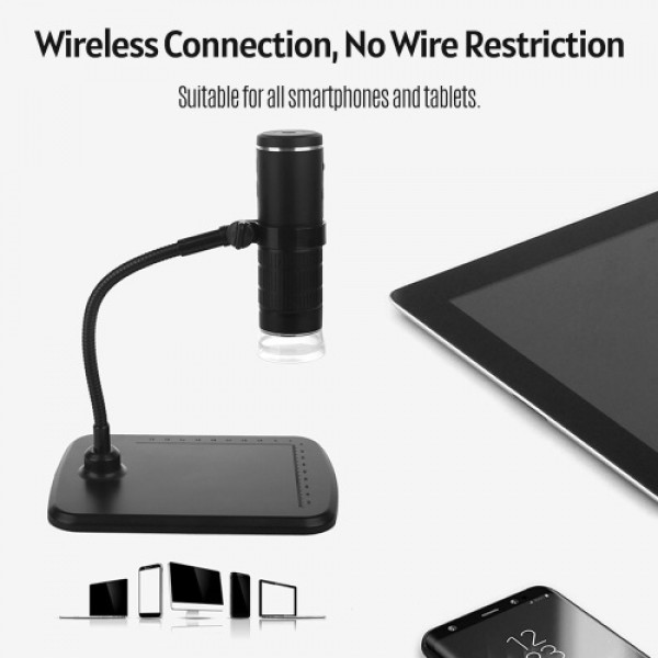 1000x Magnification Intelligent Digital Microscope Portable USB Rechargeable 2.0M Pixels High Clear PC WI-FI- Connection