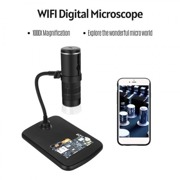 1000x Magnification Intelligent Digital Microscope Portable USB Rechargeable 2.0M Pixels High Clear PC WI-FI- Connection