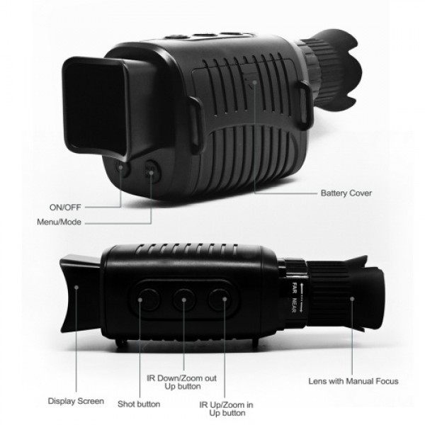 Outdoor Night Vision Monocular Infrared Digital Monoculars for Camping Hiking Wildlife Watching