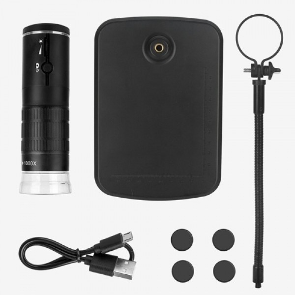 1000x Magnification Intelligent Digital Microscope Portable USB Rechargeable 2.0M Pixels High Clear PC WI-FI- Connection