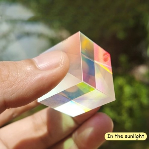 Optical Color Cube Prism 1 Inch Multi-Color Toy and Desktop Decor Used for Physics Science Photography Decoration Adults and Kid