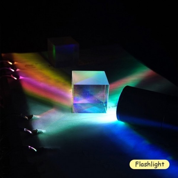 Optical Color Cube Prism 1 Inch Multi-Color Toy and Desktop Decor Used for Physics Science Photography Decoration Adults and Kid