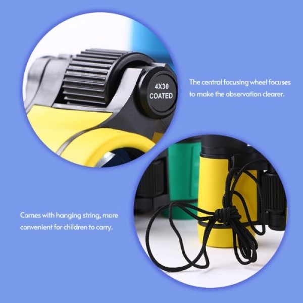 4*30 Children Binoculars Mini Kids Portable High Definition Telescopes for Bird Watching/Travel/Camping