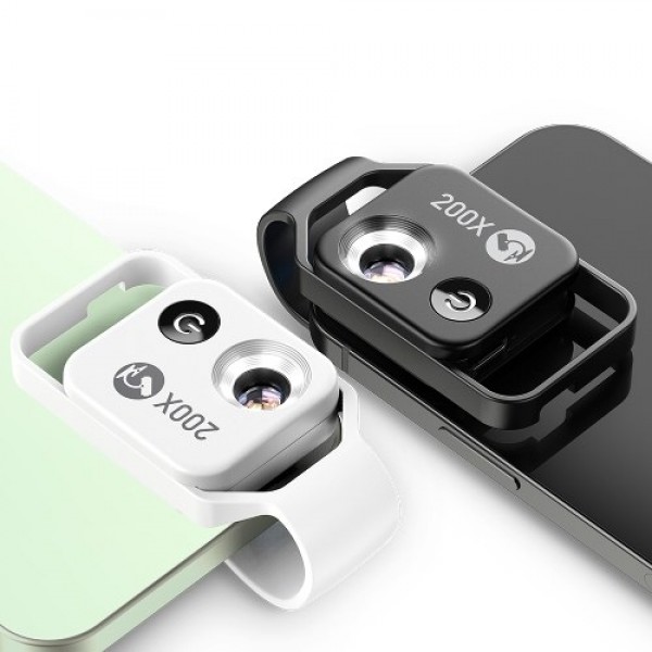 200X Portable Microscope Universal Mobilephone Microscope with 6 LED Lights 2 Level Brightness Adjustable No Need APP Multifunct