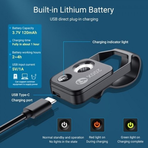 200X Portable Microscope Universal Mobilephone Microscope with 6 LED Lights 2 Level Brightness Adjustable No Need APP Multifunct