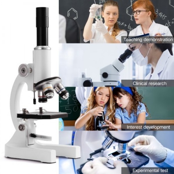 64X-2400X Monocular Optical Microscope Elementary School Children Science Experimental Biology Teaching Microscope Children Birt