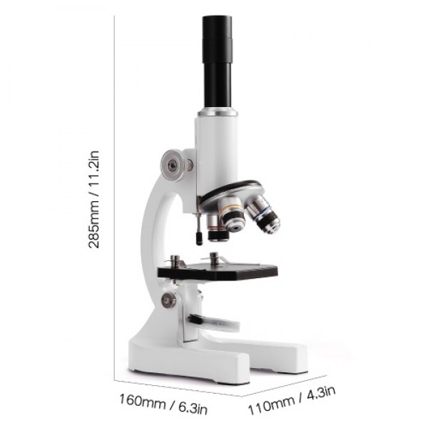 64X-2400X Monocular Optical Microscope Elementary School Children Science Experimental Biology Teaching Microscope Children Birt