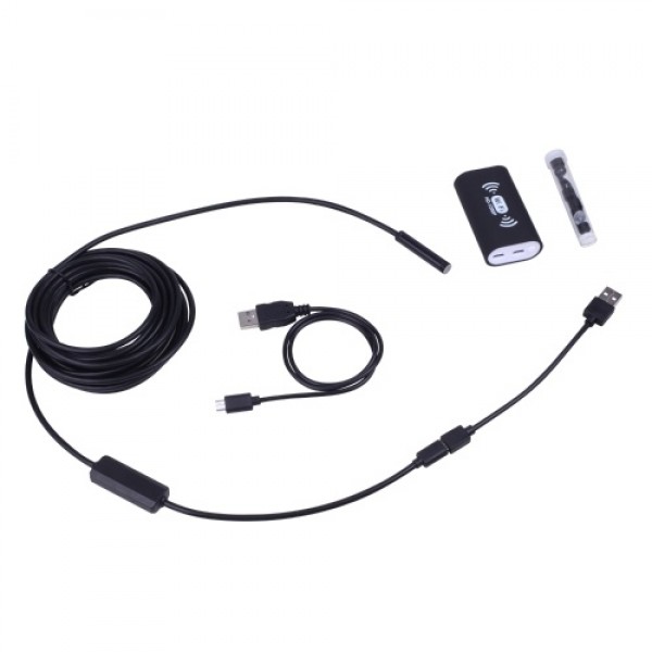8mm Wireless Endoscope Camera IP68 Waterproof WiFi Inspection 2.0MP HD 8 LED Semi-Rigid Cable Borescope for iPhones iPads Androi